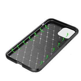 Teleplus iPhone 12 Mini Negro Karbon Silikon Tam Kapatan Cam Siyah Cep Telefonu Kılıfı