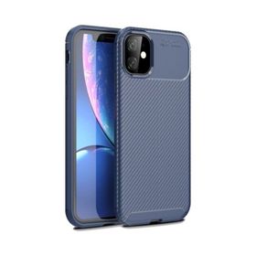 Teleplus iPhone 12 Negro Karbon Silikon Kahverengi + Tam Kapatan Cam Kılıf