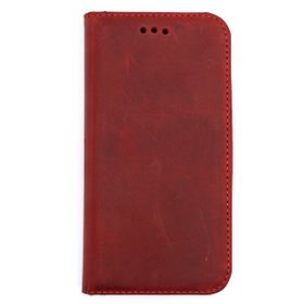 Teleplus iPhone 12 Pro Eskitme Deri Kartlıklı cüzdan Kırmızı Kılıf