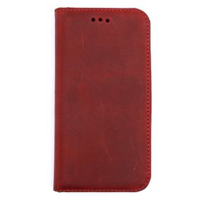 Teleplus iPhone 12 Pro Eskitme Deri Kartlıklı cüzdan Kırmızı Kılıf