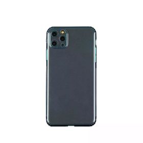 Teleplus iPhone 12 Pro Kamera Korumalı Anti Şok Şeffaf Nano Ekran Koruyucu Siyah Silikon Cep Telefonu Kılıf