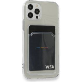Teleplus iPhone 12 Pro Kamera Korumalı Kartlıklı Silikon Şeffaf Kılıf