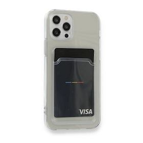 Teleplus iPhone 12 Pro Kamera Korumalı Kartlıklı Silikon Şeffaf Kılıf