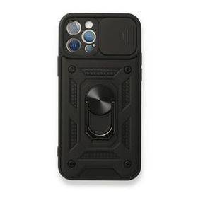 Teleplus iPhone 12 Pro Kamera Korumalı Yüzüklü Tank Pars Silikon Kırmızı Kılıf