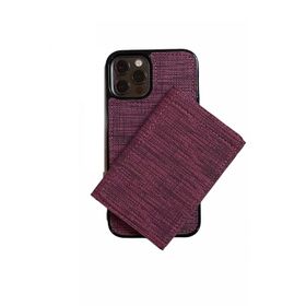 Teleplus iPhone 12 Pro Kumaş Spor 2-1 Kartlıklı Cüzdan Lacivert Kılıf
