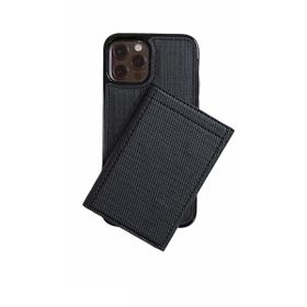 Teleplus iPhone 12 Pro Kumaş Spor 2-1 Kartlıklı Cüzdan Lacivert Kılıf