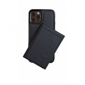 Teleplus iPhone 12 Pro Kumaş Spor 2-1 Kartlıklı Cüzdan Lacivert Kılıf