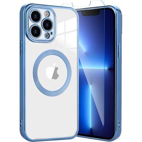 Teleplus iPhone 12 Pro Max Kamera Korumalı Omega Lazer Silikon Nano Ekran Koruyucu Mavi Kılıf