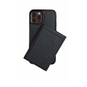 Teleplus iPhone 12 Pro Max Kumaş Spor 2-1 Kartlıklı Cüzdan Gri Kılıf