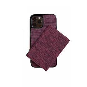 Teleplus iPhone 12 Pro Max Kumaş Spor 2-1 Kartlıklı Cüzdan Gri Kılıf