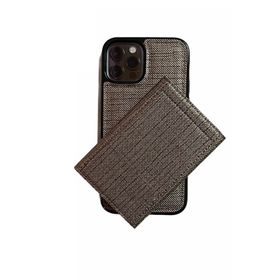 Teleplus iPhone 12 Pro Max Kumaş Spor 2-1 Kartlıklı Cüzdan Gri Kılıf
