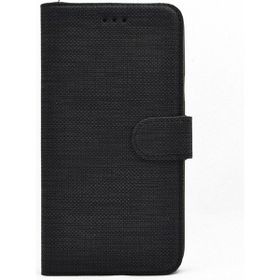 Teleplus iPhone 12 Pro Max Kumaş Spor Standlı Cüzdan Siyah Kılıf
