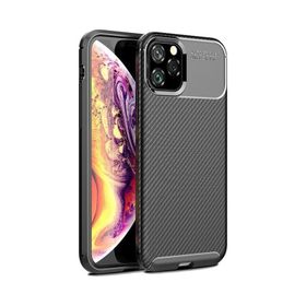Teleplus iPhone 12 Pro Max Negro Karbon Silikon Lacivert Kılıf
