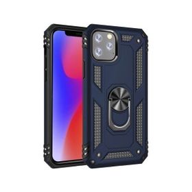 Teleplus iPhone 12 Pro Max Vega Yüzüklü Standlı Kapak Lacivert + Nano Ekran Koruyucu Kılıf