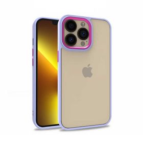 Teleplus iPhone 12 Pro Renkli Bumper Hybrid Flora Silikon Lacivert Kılıf