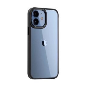 Teleplus iPhone 12 Renkli Bumper Hybrid Krom Silikon Siyah Kılıf