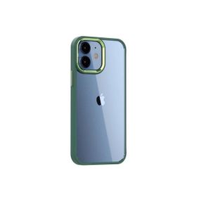 Teleplus iPhone 12 Renkli Bumper Hybrid Krom Silikon Siyah Kılıf