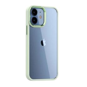 Teleplus iPhone 12 Renkli Bumper Hybrid Krom Silikon Siyah Kılıf