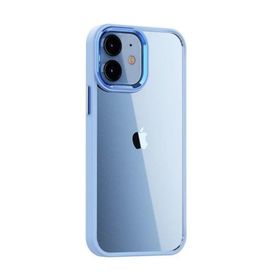 Teleplus iPhone 12 Renkli Bumper Hybrid Krom Silikon Siyah Kılıf