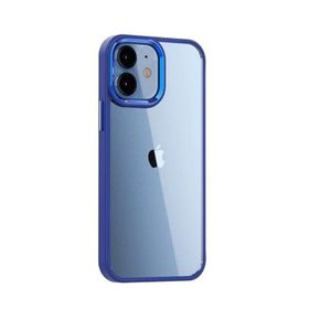 Teleplus iPhone 12 Renkli Bumper Hybrid Krom Silikon Siyah Kılıf