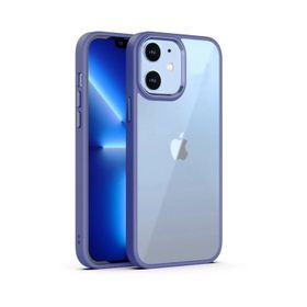 Teleplus iPhone 12 Renkli Bumper Hybrid Krom Silikon Siyah Kılıf