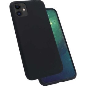 Teleplus iPhone 12 Silinebilir Kir Tutmaz Silikon Siyah + Nano Ekran Koruyucu Kılıf