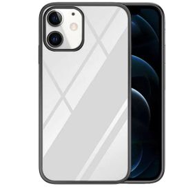 Teleplus iPhone 12 Tarex Pixel Plating Lazer Sert Rubber Silikon Mor Kılıf + Nano Ekran Koruyucu