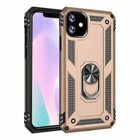 Teleplus iPhone 12 Vega Yüzüklü Standlı Kapak Rose Gold Kılıf + Nano Ekran Koruyucu