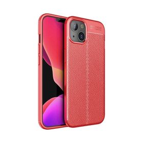 Teleplus iPhone 13 Deri Dokulu Silikon Nano Ekran Koruyucu Lacivert Cep Telefonu Kılıfı