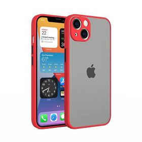 Teleplus iPhone 13 Kamera Korumalı Hux Mat Sert Silikon Kırmızı Kılıf