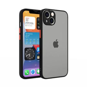 Teleplus iPhone 13 Kamera Korumalı Hux Mat Sert Silikon Kırmızı Kılıf