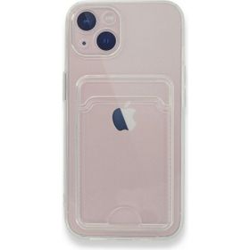 Teleplus iPhone 13 Kamera Korumalı Kartlıklı Silikon Şeffaf Kılıf