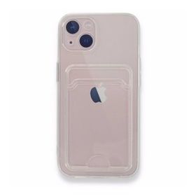 Teleplus iPhone 13 Kamera Korumalı Kartlıklı Silikon Şeffaf Kılıf