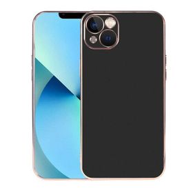 Teleplus iPhone 13 Kamera Korumalı Lazer Viyana Silikon Gold Kılıf