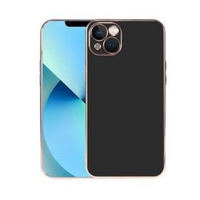 Teleplus iPhone 13 Kamera Korumalı Lazer Viyana Silikon Gold Kılıf