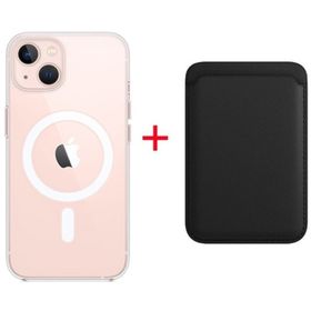Teleplus iPhone 13 Manyetik Kristal Wiriless Destekli Sert Kapak Silikon Manyetik Kartlıklı Kılıf Yeşil Cep Telefonu Kılıfı