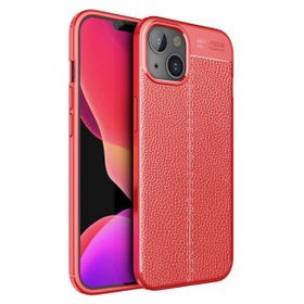 Teleplus iPhone 13 Mini Deri Dokulu Silikon Siyah Kılıf