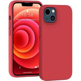 Teleplus iPhone 13 Mini Liquid Lansman Wiriless Destekli Silikon ve Wiriless Şarj Aleti Kırmızı Cep Telefonu Kılıfı