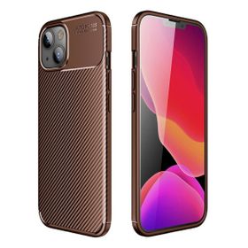 Teleplus iPhone 13 Mini Negro Karbon Silikon Kahverengi Kılıf