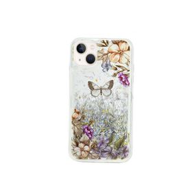 Teleplus iPhone 13 Mini Sulu Desenli Mor Silikon Kılıf