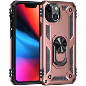 Teleplus iPhone 13 Mini Vega Yüzüklü Çift Katmanlı Tank Silikon Gümüş Kılıf