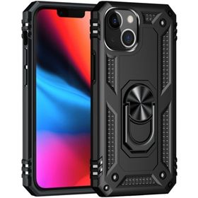 Teleplus iPhone 13 Mini Vega Yüzüklü Çift Katmanlı Tank Silikon Gümüş Kılıf