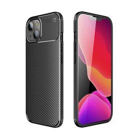 Teleplus iPhone 13 Negro Karbon Silikon Siyah Cep Telefonu Kılıfı