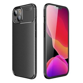 Teleplus iPhone 13 Negro Karbon Silikon Siyah Cep Telefonu Kılıfı