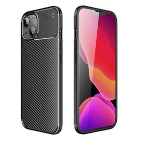 Teleplus iPhone 13 Negro Karbon Silikon Siyah Kılıf + Nano Ekran Koruyucu