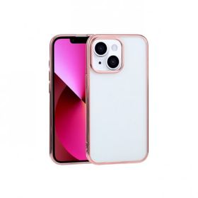 Teleplus iPhone 13 Pixel Tareks Sert Silikon Rose Altın Kılıf