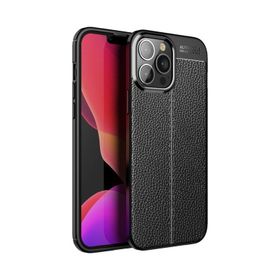 Teleplus iPhone 13 Pro Deri Dokulu Silikon Lacivert Kılıf