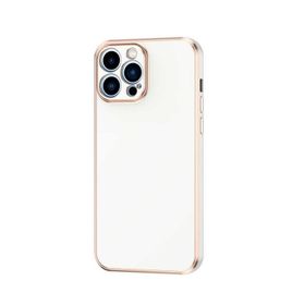 Teleplus iPhone 13 Pro Kamera Korumalı Lazer Bark Silikon Beyaz Kılıf