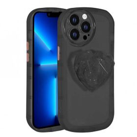 Teleplus iPhone 13 Pro Kamera Korumalı Ofro Soketli Stand Kapak Siyah Kılıf