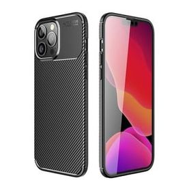 Teleplus iPhone 13 Pro Karbon Dokulu Silikon Lacivert Kılıf